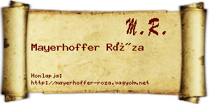 Mayerhoffer Róza névjegykártya